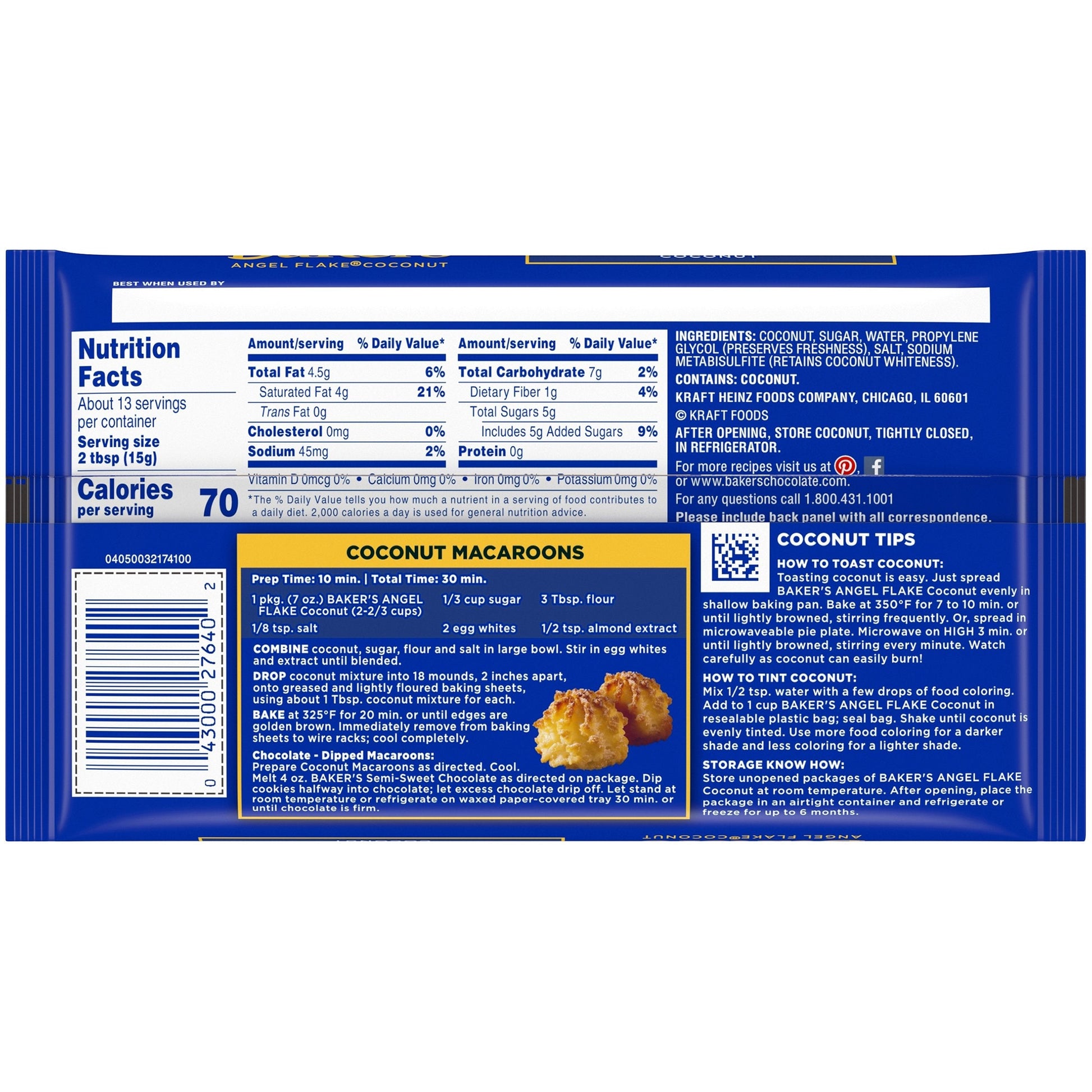 Baker's Coconut Angel Flakes Sweetened 198g sold by American Grocer in the UK