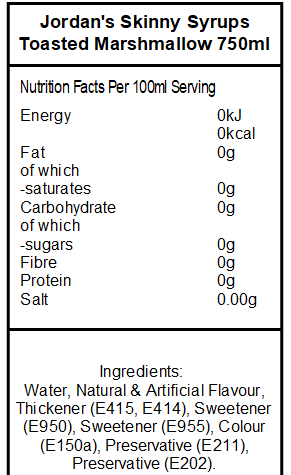 Skinny Mixes Sugar Free Toasted Marshmallow 750ml