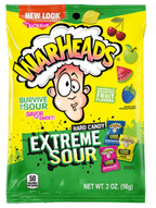 Warheads Bags Bundle Extreme sour 85g | Wedgies 99g | Mega sour booms 71g | Assorted sour 56g