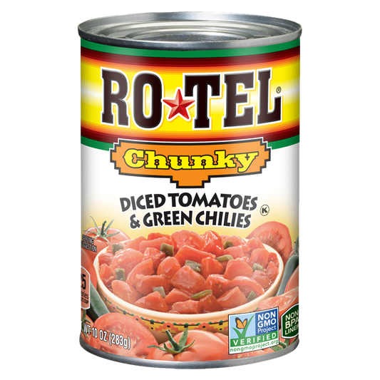 Ro-Tel Chunky Diced Tomatoes & Green Chilies 283g (Dented Tin)