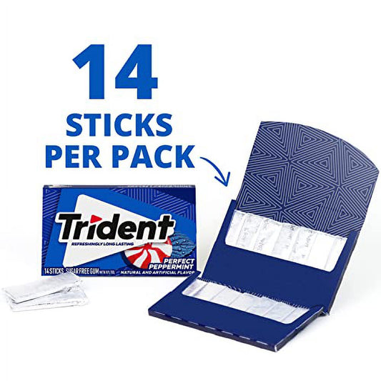 Trident Peppermint Sugar Free Gum (12 Packs)(Best Before Date 11/02/2025)