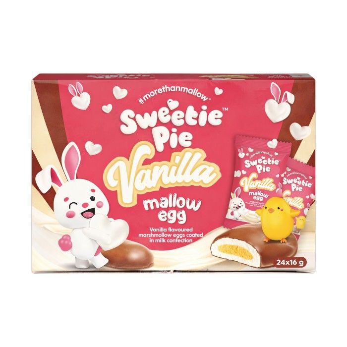 Sweetie Pie Vanilla Mallow Egg Marshmallow Bars (Full Case Of 24 x 16g) (Best Before 08/2026)
