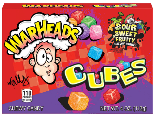 Warheads Theatre box Bundle | ooze chewz 99g | Galactic cubes 99g | Lil Worms 99g | Wedgies 99g | Cubes 99g