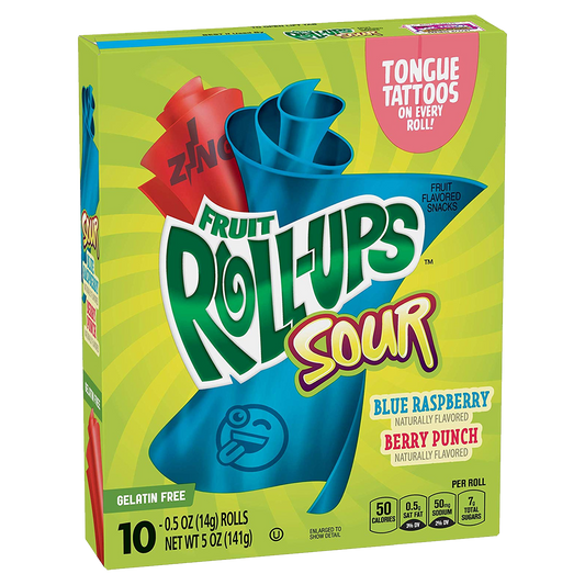 Fruit Roll Ups Sour Fruit Flavoured Snacks 141g (Best Before : 27 Sep 2025)
