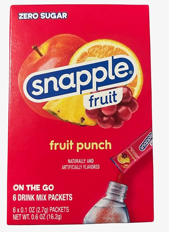 Singles To Go Snapple Zero Sugar Fruit Punch Tea Drink Mix 18g (6 Sticks)
