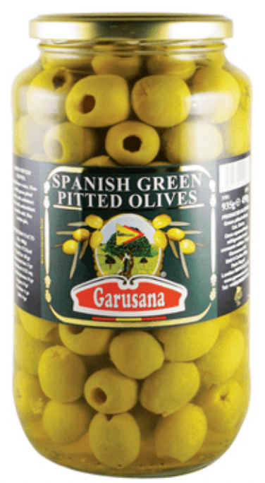 Garusana Spanish Pitted Green Olives 935g