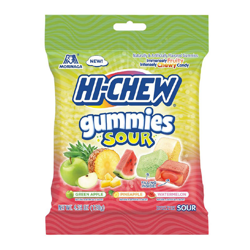 Hi-Chew Sour Mix Gummies Peg Bag 80g