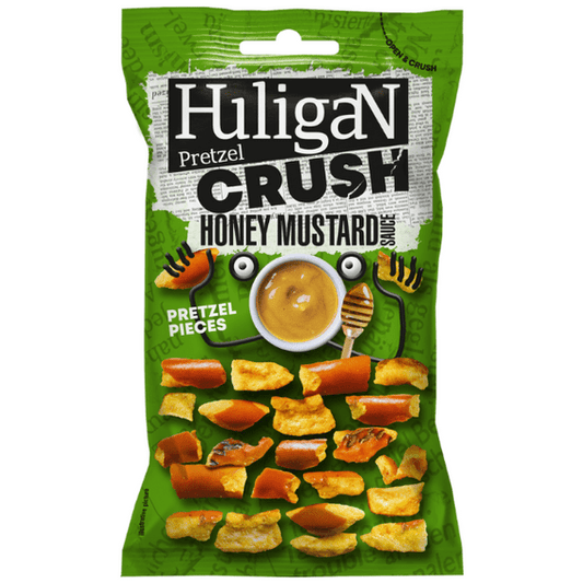 Huligan Crush Honey Mustard Sauce Pretzel Pieces 65g (Pack of 18)