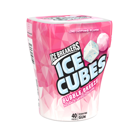 Ice Breakers Ice Cubes Bubble Breeze Sugar Free Gum 40 Pcs (Best Before 08/25)