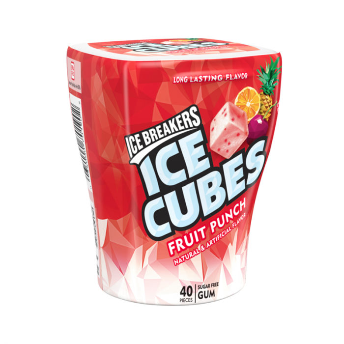 Ice Breakers Ice Cubes Fruit Punch Sugar Free Gum 40 Pcs (Best Before : March 2026)