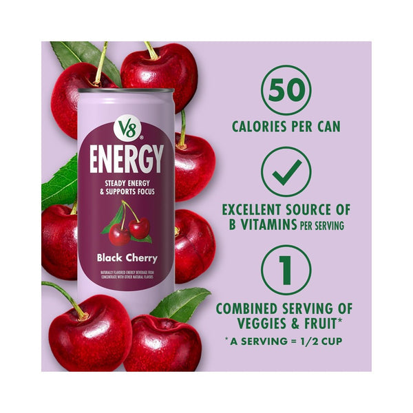 V8 Energy Black Cherry (6 x 237ml)