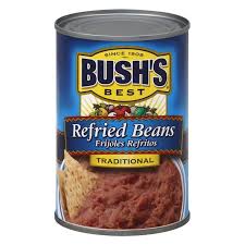 Bush's Best Refried Frijoles Refritos Traditional Beans 454g (Dented Tin)