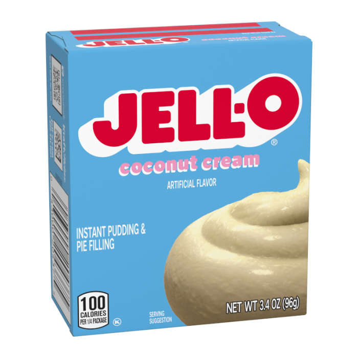 Jell-O Coconut Cream Instant Pudding & Pie Filling 96g