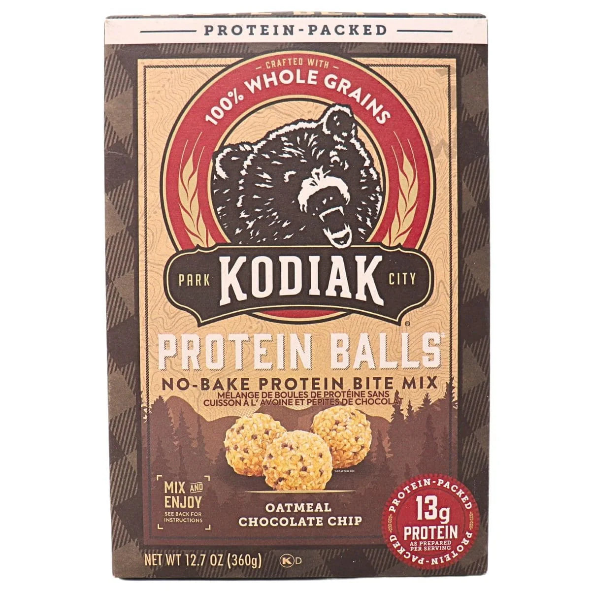 Kodiak Cakes Oatmeal Chocolate Chip No-Bake Protein Balls 360g(BBD 04/04/2026)