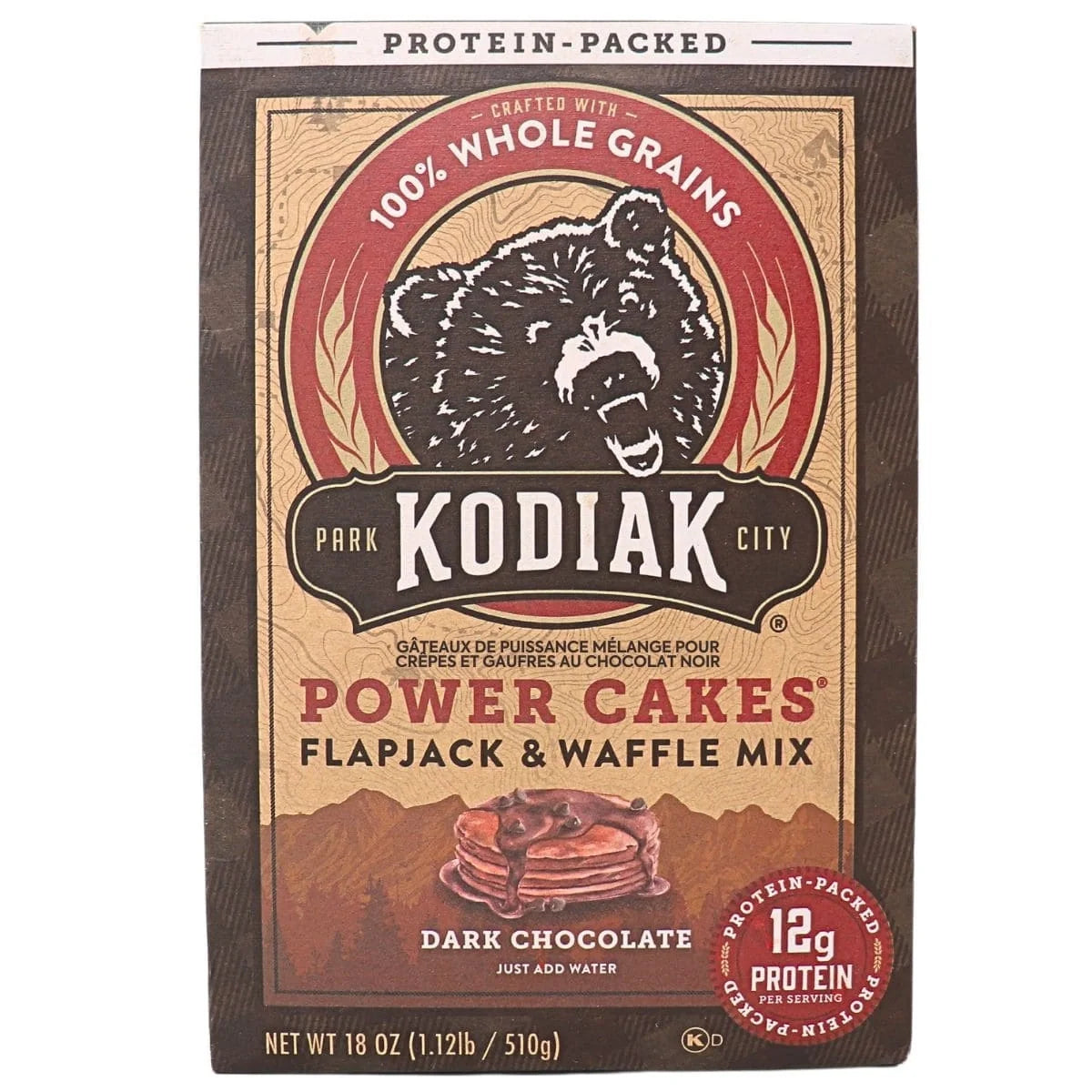 Kodiak Cakes Power Cakes Protein Packed Flap Jack & Waffle Whole Grain Mix Dark Chocolate 510g (Best Before : 13 June 2026)