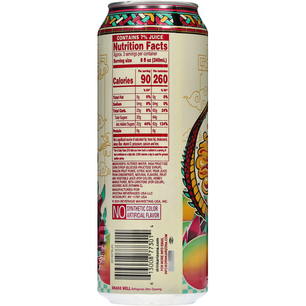 Arizona Dragonfruit Mango Cans 650ml