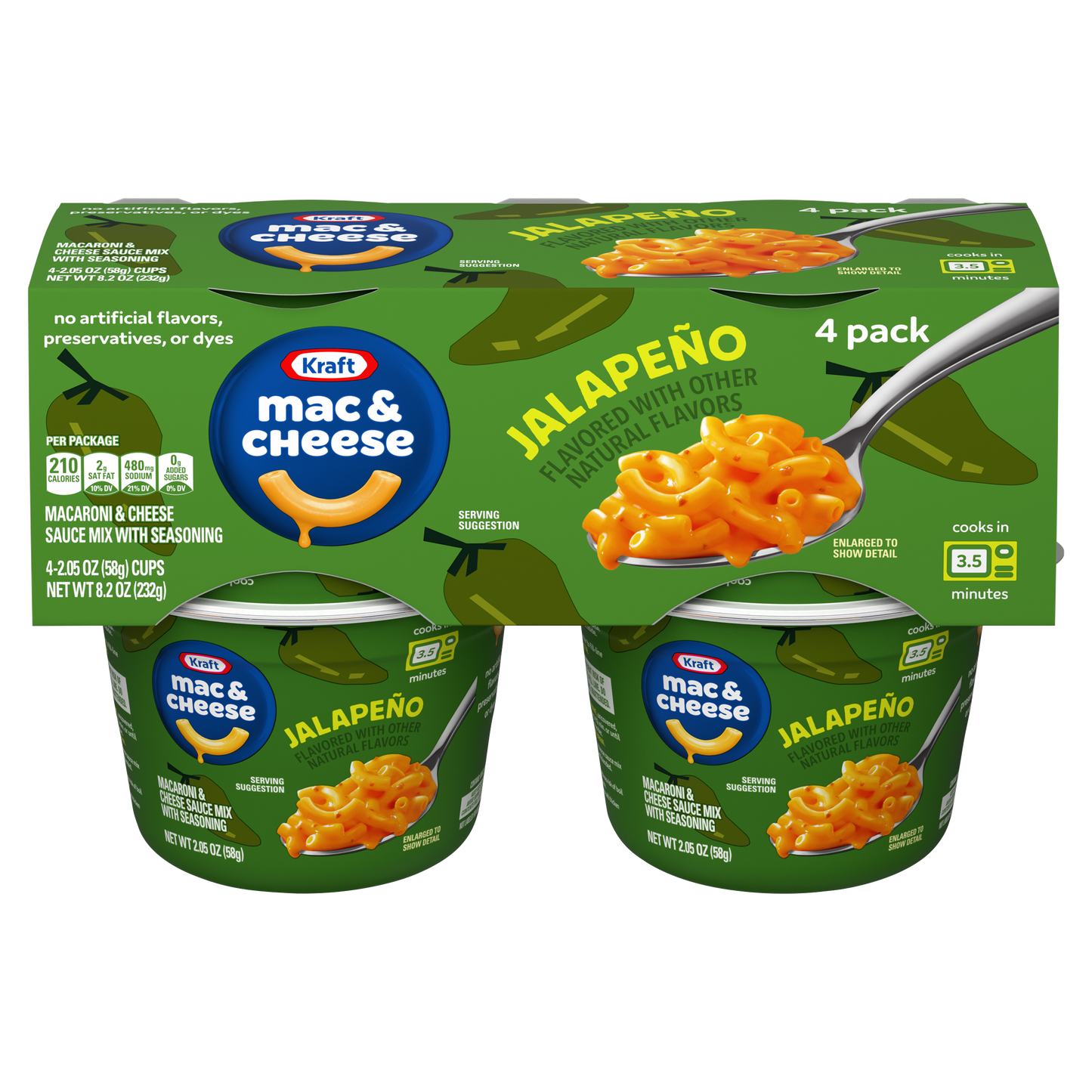 Kraft Mac & Cheese Jalapeno Cups 4 Pack 232g