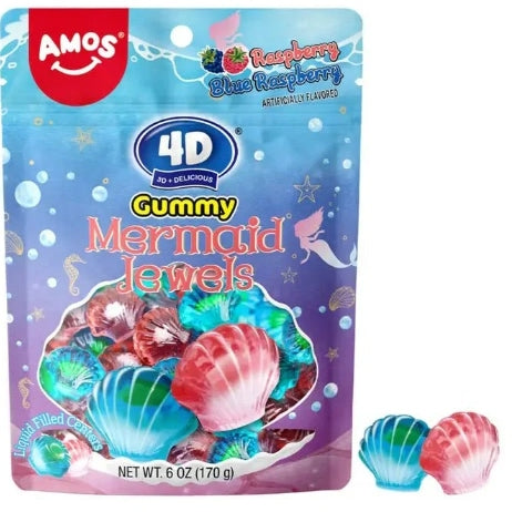 Amos 4D Gummy Mermaid Jewels 170g (Best Before : 16 August 2026)