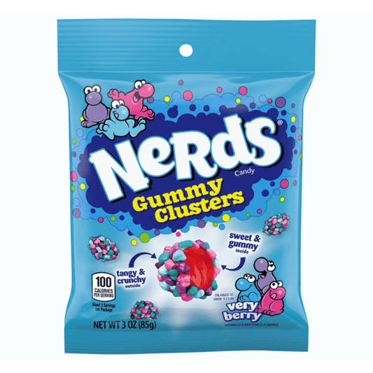 Nerds Gummy Clusters Very Berry Candy Peg Bag 85g (Pack of 5) (Best Before : Feb 2026)