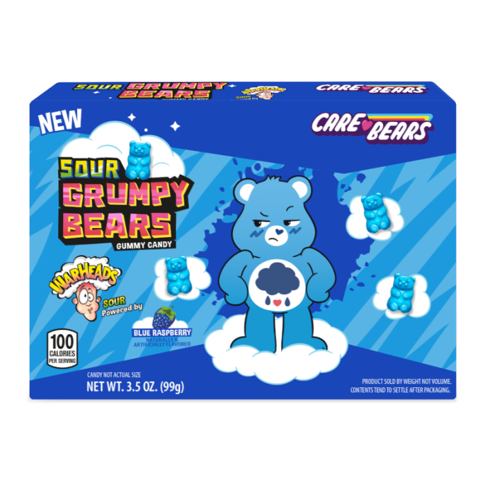 Warheads Care Bears Sour Grumpy Bears Theatre Box 99g