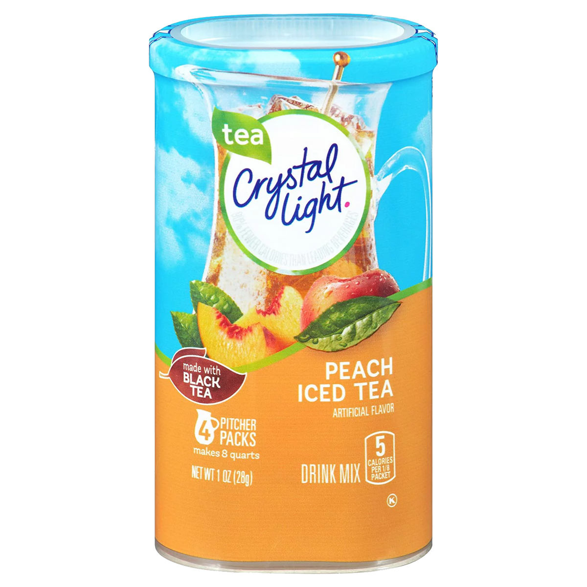 Crystal Light Peach Iced Tea Drink Mix 28g (Best Before : 09 July 2026)