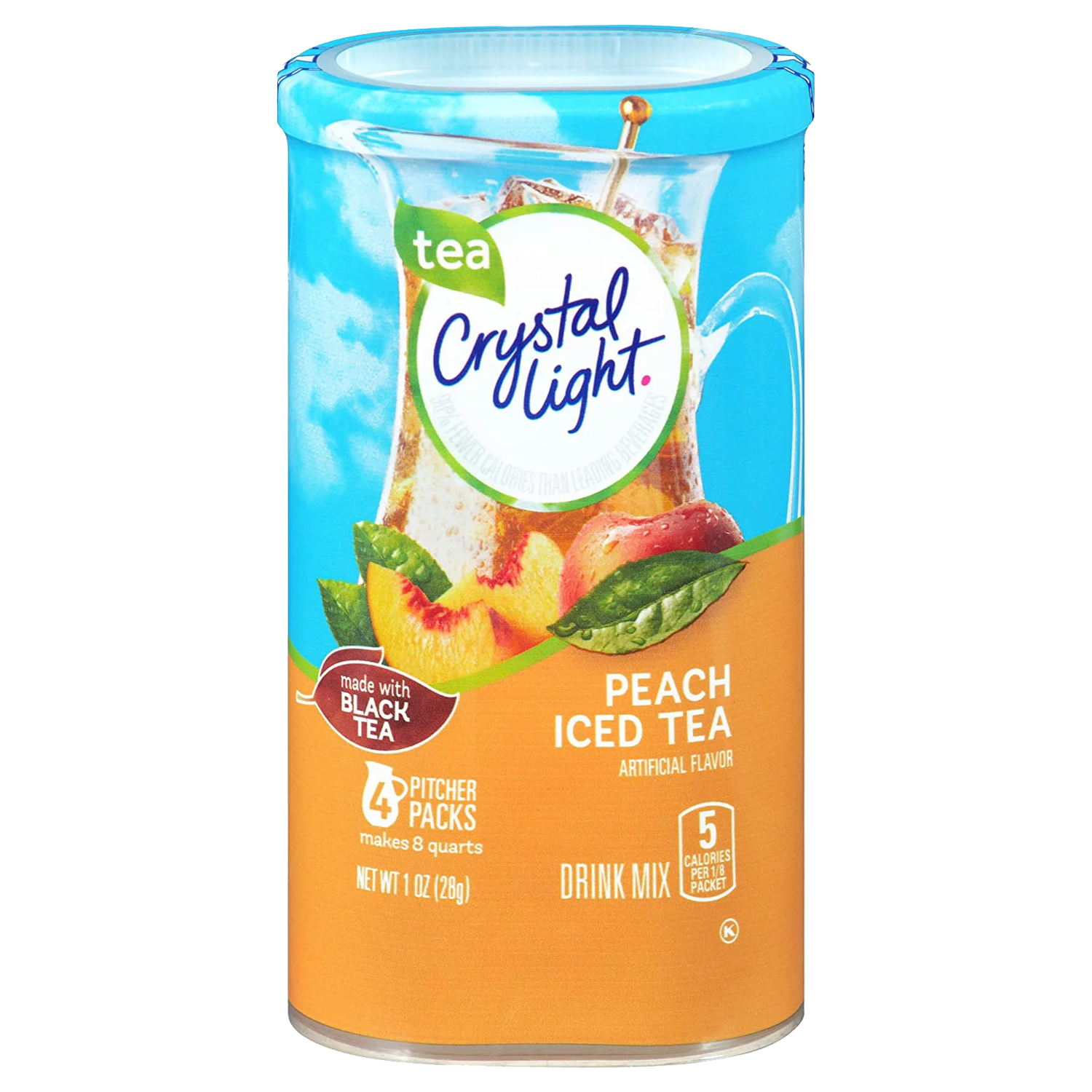 Crystal Light Peach Iced Tea Drink Mix 28g (Best Before : 09 July 2026)