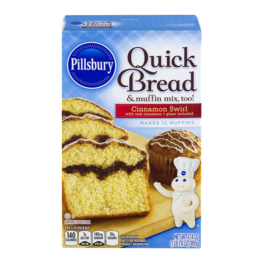 Pillsbury Cinnamon Swirl Quick Bread & Muffin Mix 493g(Best Before Date 13/02/2026)