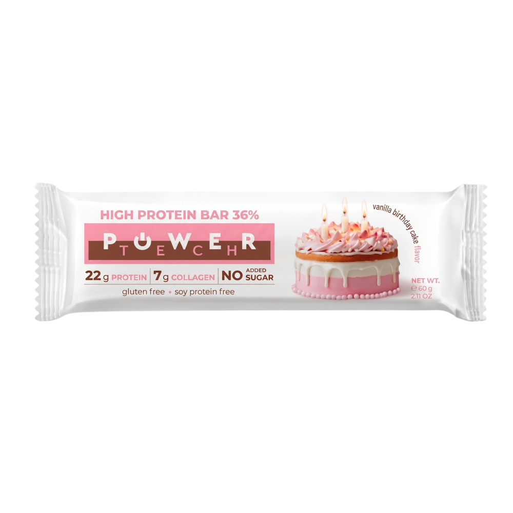 Power Tech High Protein Bar 36% Vanilla Birthday Cake 60g