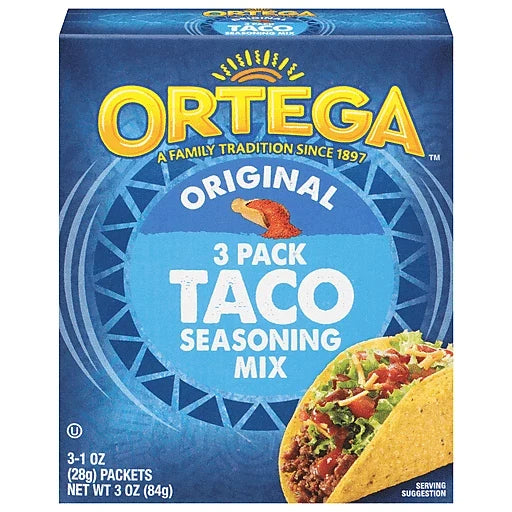 Ortega Original 3 Pack Taco Seasoning Mix 84g (BBD Nov 25)