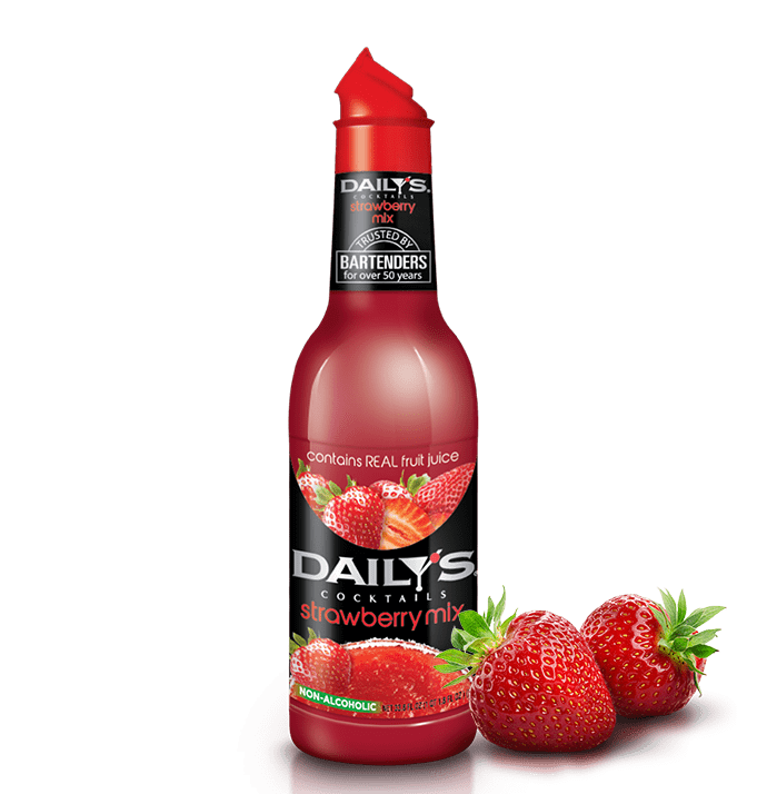 Daily's Cocktails Non-Alcoholic Strawberry Mix 1Ltr (Just Cap Broken)