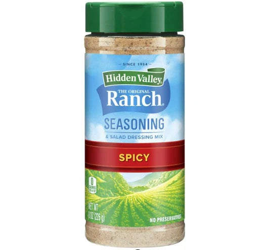 Hidden Valley Spicy Ranch Seasoning & Salad Dressing Mix 226g shakerI Pack of 24 I (Best Before Date :-12/12/2025)