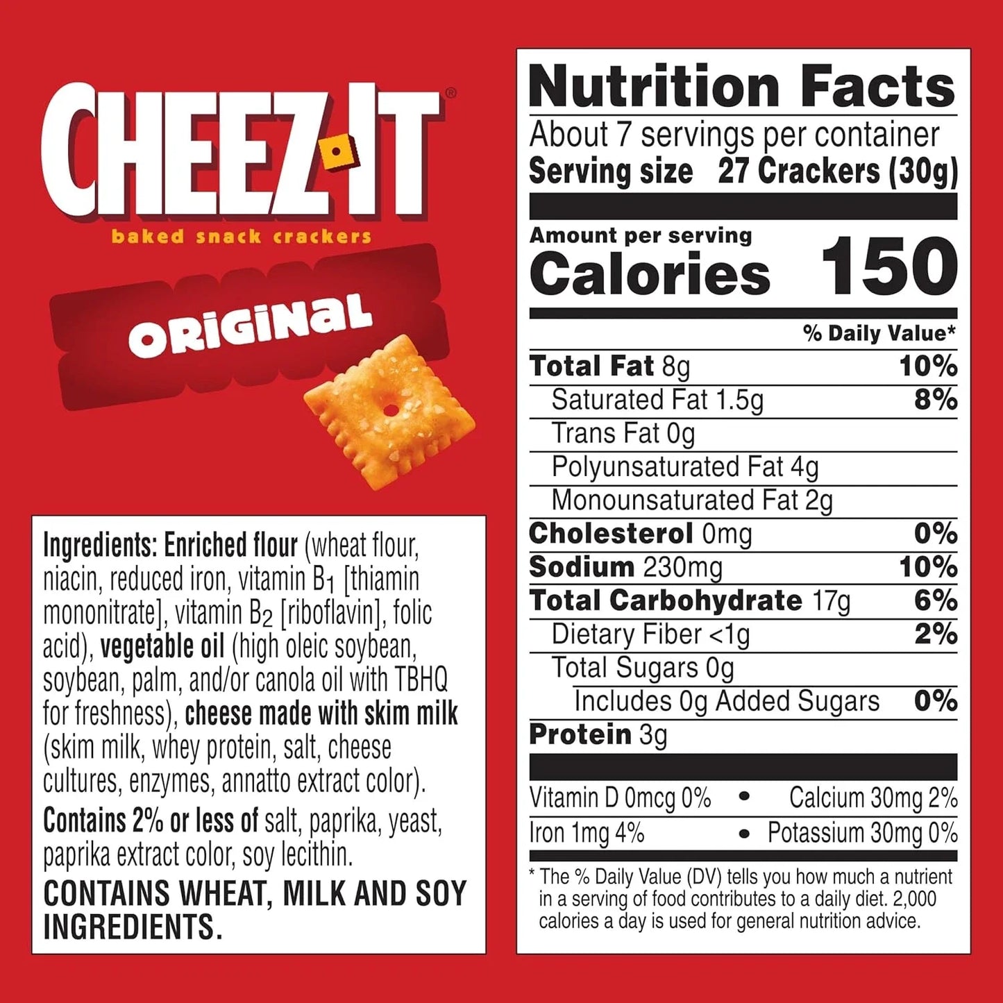 Cheez-It Original Baked Snack Crackers 198g