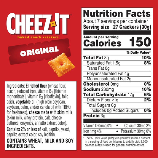 Cheez-It Original Baked Snack Crackers 198g