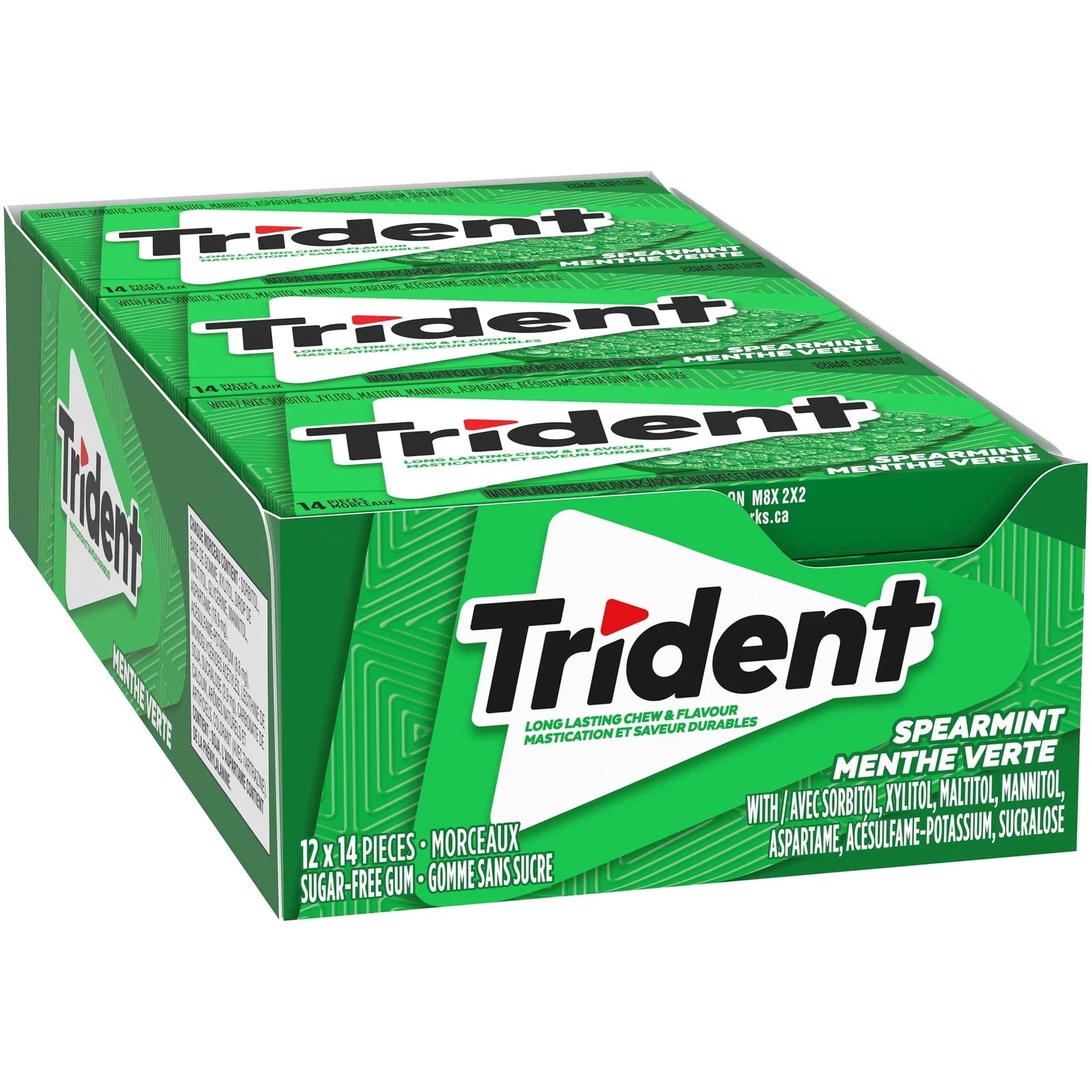 Trident Spearmint Sugar Free Gum 14 Pieces