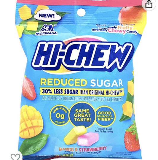 Hi-Chew Reduced Sugar Mango & Strawberry Fruit Chewy Candy 60g (Best Before : 09 June 2026)