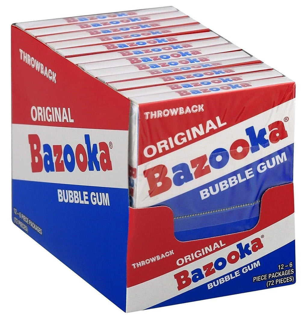 Bazooka Throwback Original Bubble Gum Mini Wallet Pack (12 x 6 Piece)