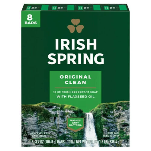 Irish Spring Original Clean Deodorant Soap Bar 838.4g (8 x 104.8g)