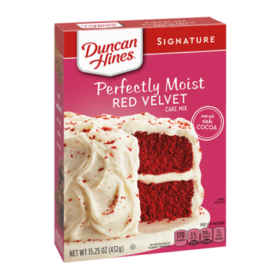 Duncan Hines Perfectly Moist Red Velvet Cake Mix 432g (Best Before 01/25)