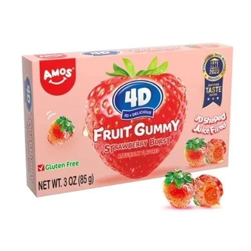 Amos 4D Fruit Gummy Strawberry Theatre Box 85g (Best Before : 06 April 2026)