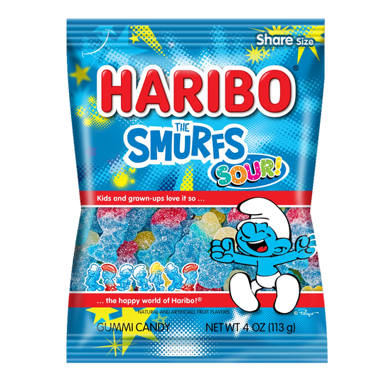 Haribo (USA) The Smurfs Sour! Gummi Candy 113g (Pack of 3)