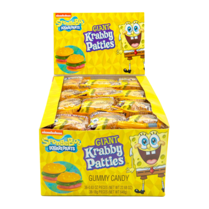 SpongeBob  Squarepants Giant Krabby Patties (36 x 18g)(Best Before Date:-May/2025)