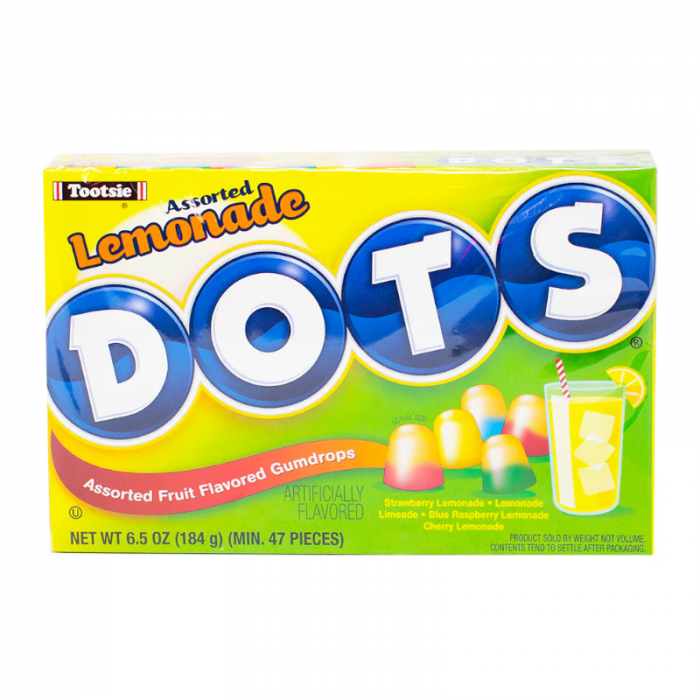 Tootsie Dots Assorted Lemonade Flavoured Theatre Box 184g(Best Before Date 05/2026)