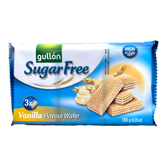 (Best Before Date 11/25) Gullon Sugar Free Vanilla Flavour Wafer 180g [Spain]
