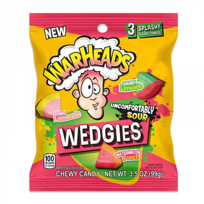 Warheads Uncomfortably Sour Wedgies 3 Splashy Peg Bag 127g(Best Before Date 05/2025)