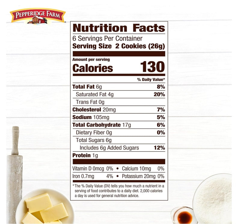 Pepperidge Farm Dublin Shortbread Distinctive Cookies 156g (Best Before : 18 July 2026)