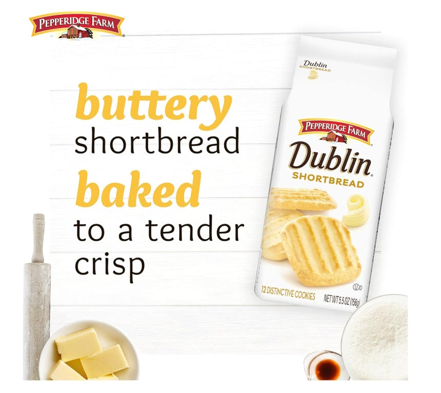 Pepperidge Farm Dublin Shortbread Distinctive Cookies 156g (Best Before : 18 July 2026)