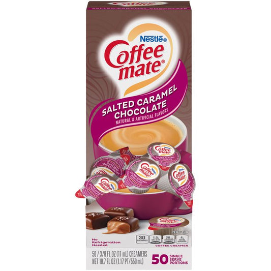 Nestle Coffee Mate Salted Caramel Chocolate Liquid Coffee Creamer 11ml- 50ct