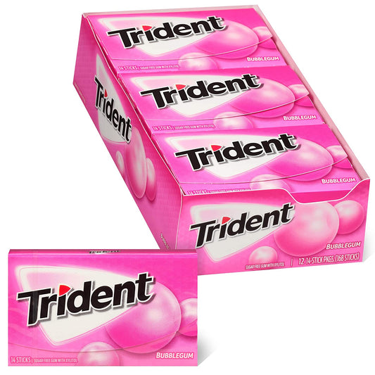 Trident Bubblegum Sugar Free Gum 14 Sticks