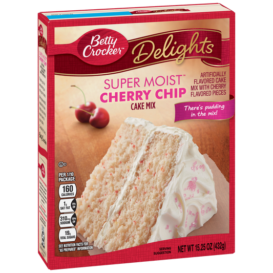 Betty Crocker Super Moist Cherry Chip Cake Mix 432g sold by American Grocer in the UK