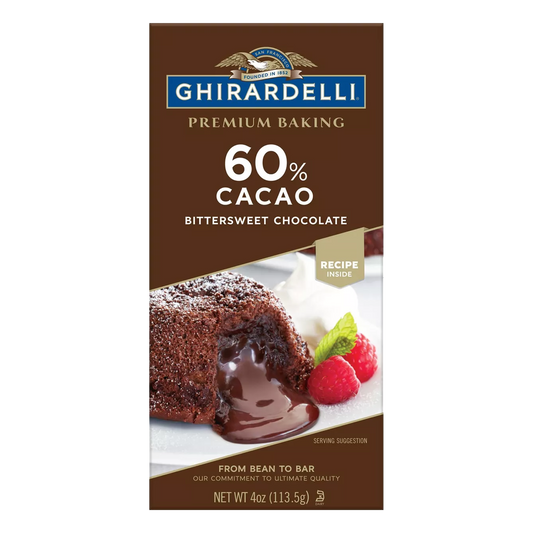 Ghirardelli Premium Baking  60% Cacao Bittersweet Chocolate Bars 113.5g